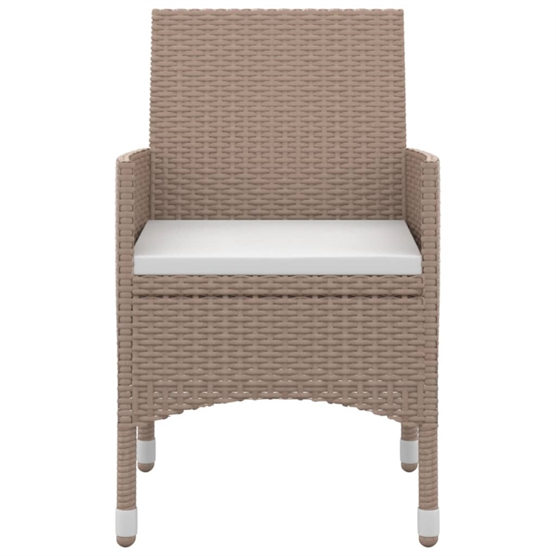 Bowery Hill Contemporary PE Rattan Medium Garden Dining Set in Beige