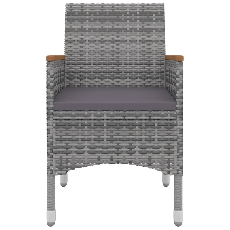 Bowery Hill Contemporary PE Rattan Medium Garden Dining Set in Gra
