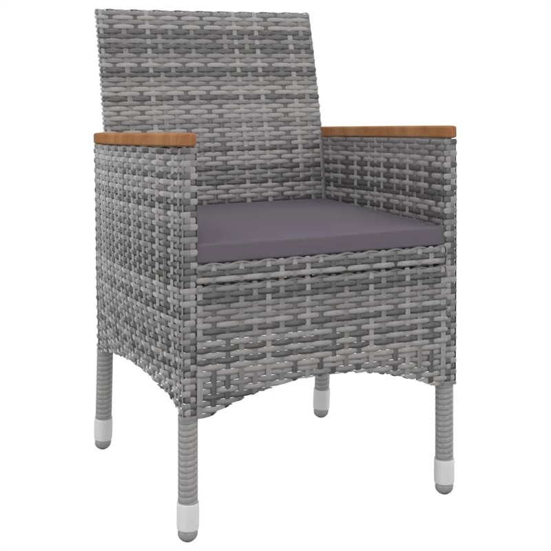 Bowery Hill Contemporary PE Rattan Medium Garden Dining Set in Gra