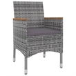 Bowery Hill Contemporary PE Rattan Medium Garden Dining Set in Gra