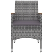 Bowery Hill Contemporary PE Rattan Medium Garden Dining Set in Gra