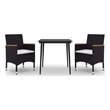 Bowery Hill PE Rattan Medium Durable Garden Dining Set in Black Table