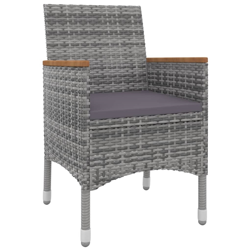Bowery Hill PE Rattan Medium Durable Garden Dining Set in Gray