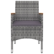 Bowery Hill PE Rattan Medium Durable Garden Dining Set in Gray