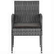 Bowery Hill PE Rattan & Solid Acacia Wood Compact Outdoor Dining Set in Gray