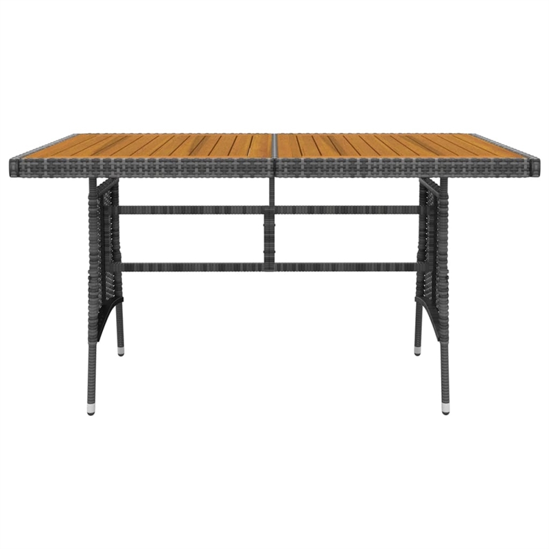 Bowery Hill PE Rattan & Solid Acacia Wood Compact Outdoor Dining Set in Gray