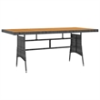 Bowery Hill PE Rattan & Solid Acacia Wood Large Outdoor Dining Set in Gray