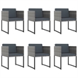 Bowery Hill Contemporary Poly Rattan 11 Piece Garden Dining Set in Gray