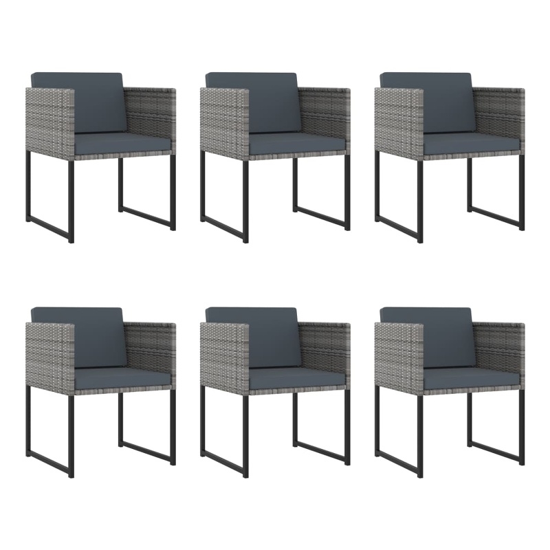 Bowery Hill Contemporary Poly Rattan 11 Piece Garden Dining Set in Gray