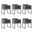 Bowery Hill Contemporary Poly Rattan 11 Piece Garden Dining Set in Gray