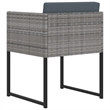 Bowery Hill Contemporary Poly Rattan 11 Piece Garden Dining Set in Gray