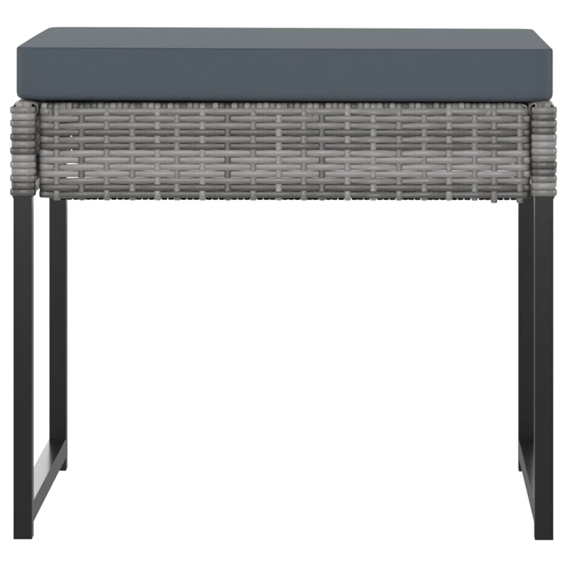 Bowery Hill Contemporary Poly Rattan 11 Piece Garden Dining Set in Gray