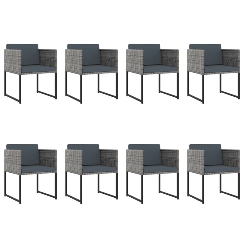 Bowery Hill Poly Rattan Large Seats 12 Garden Dining Set in Gray