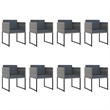 Bowery Hill Poly Rattan Large Seats 12 Garden Dining Set in Gray