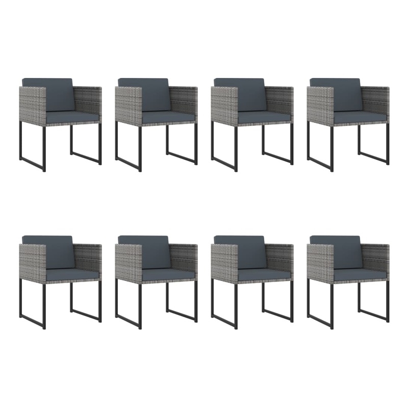 Bowery Hill Poly Rattan Large Seats 12 Garden Dining Set in Gray