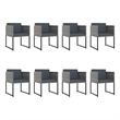 Bowery Hill Poly Rattan Large Seats 12 Garden Dining Set in Gray