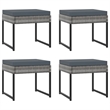 Bowery Hill Poly Rattan Large Seats 12 Garden Dining Set in Gray