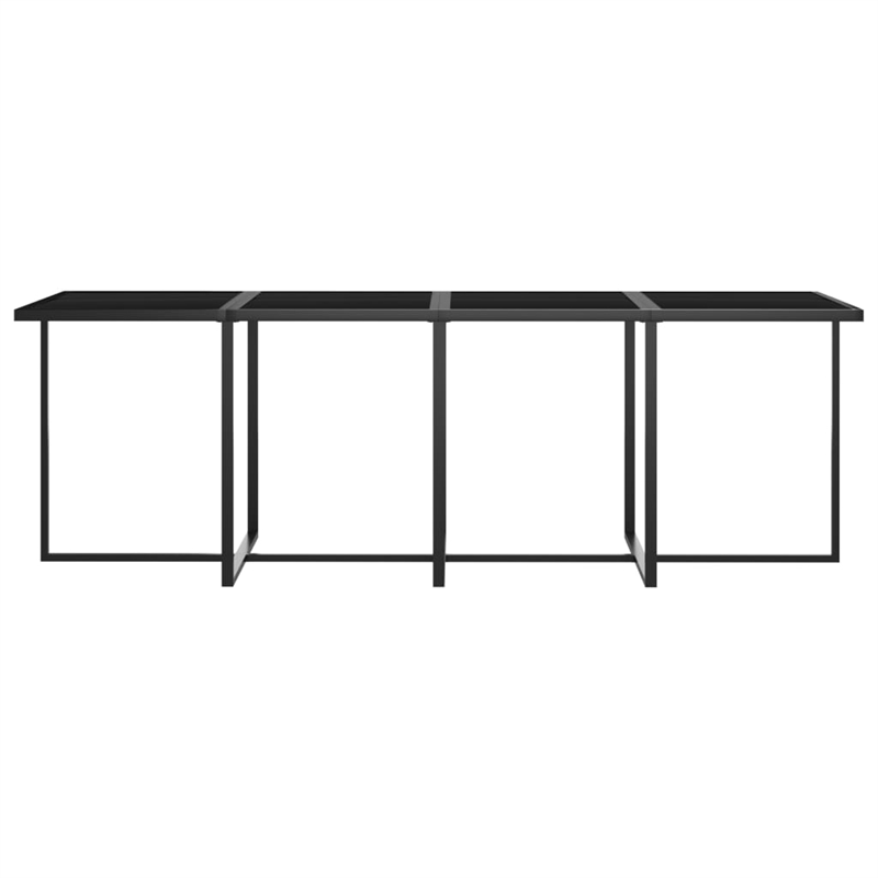 Bowery Hill Poly Rattan Large Seats 12 Garden Dining Set in Gray