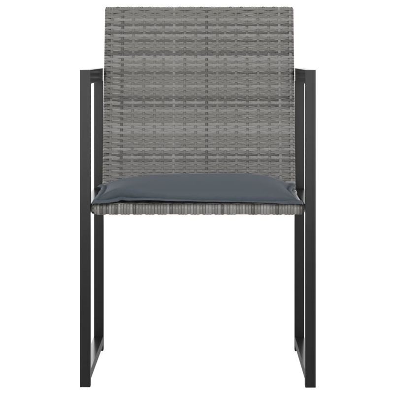 Bowery Hill Poly Rattan 7 Piece Removable Covers Outdoor Dining Set in Gray