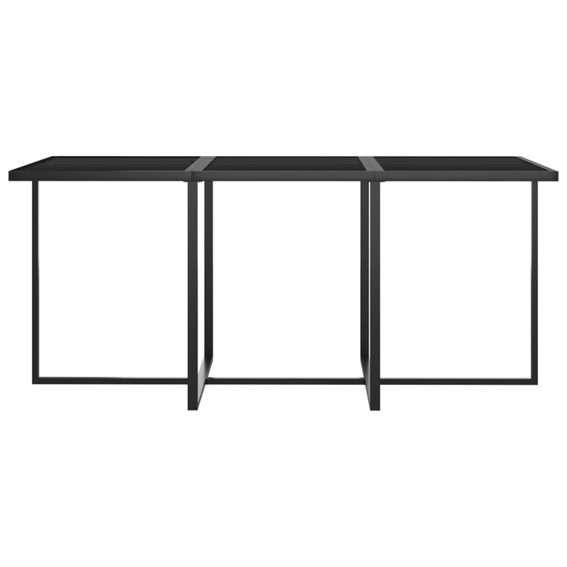 Bowery Hill Poly Rattan 7 Piece Removable Covers Outdoor Dining Set in Gray