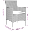Bowery Hill Contemporary Poly Rattan 7 Piece Garden Dining Set in Gray