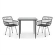 Bowery Hill Contemporary Powder-Coated Garden Dining Set in Black