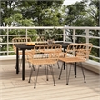 Bowery Hill Rattan Tempered Glass Large Durable Garden Dining Set - Black/Brown
