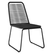 Bowery Hill PE Rattan 5 Piece Set Garden Dining Set in Black