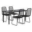 Bowery Hill PE Rattan 5 Piece Set Garden Dining Set in Black