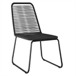 Bowery Hill Contemporary PE Rattan Durable Garden Dining Set in Black