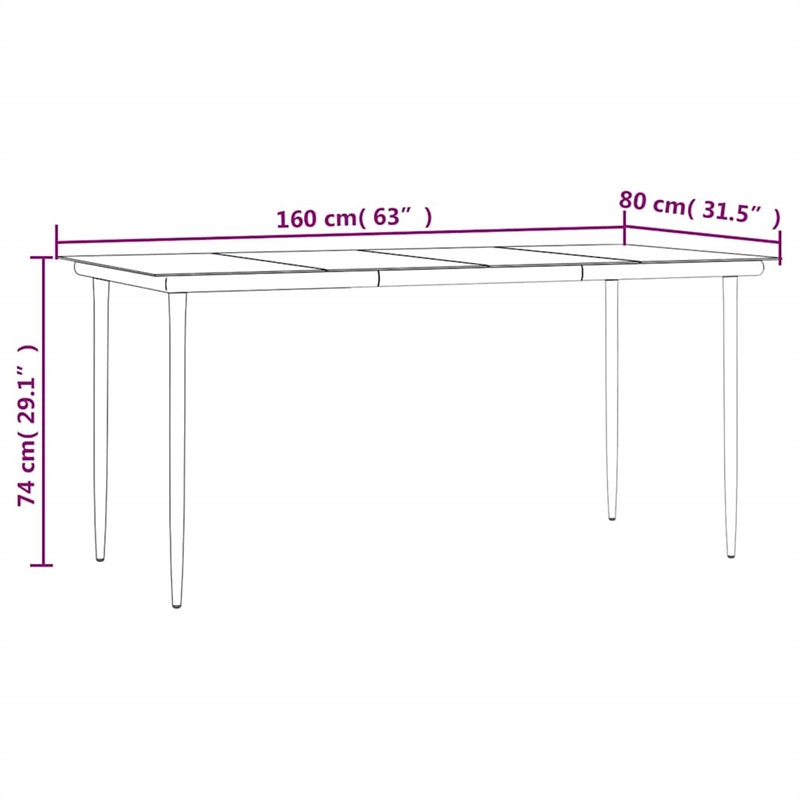 Bowery Hill Contemporary PE Rattan Durable Garden Dining Set in Black