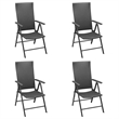 Bowery Hill PE Rattan 5 Piece Set Garden Dining Set in Black