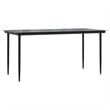 Bowery Hill Contemporary PE Rattan Durable Garden Dining Set in Black