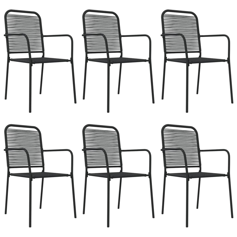 Bowery Hill Contemporary Powder-Coated Garden Dining Set in Black