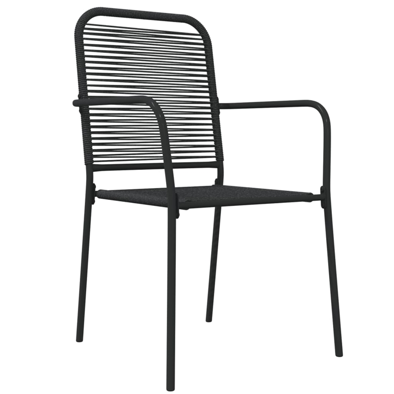 Bowery Hill Contemporary Powder-Coated Garden Dining Set in Black