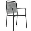 Bowery Hill Contemporary Powder-Coated Garden Dining Set in Black