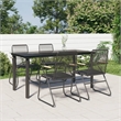 Bowery Hill Contemporary Powder-Coated Garden Dining Set in Black