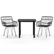 Bowery Hill Contemporary Weather-Resistant Garden Dining Set in Black