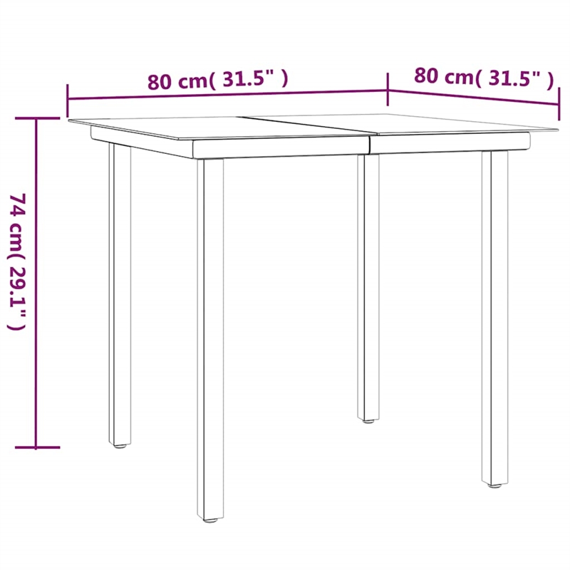 Bowery Hill Poly Rattan/Tempered Glass Garden Dining Set in Black