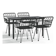 Bowery Hill Polyethylene Rattan Medium Durable Garden Dining Set in Black