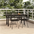 Bowery Hill Polyethylene Rattan Medium Durable Garden Dining Set in Black