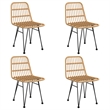 Bowery Hill Poly Rattan Medium Durable Garden Dining Set in Black