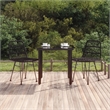 Bowery Hill Poly Rattan/Steel Medium Durable Garden Dining Set in Black