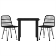 Bowery Hill Poly Rattan/Steel Medium Durable Garden Dining Set in Black