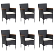 Bowery Hill Poly Rattan Medium Durable Garden Dining Set in Black