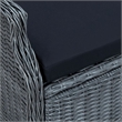 Bowery Hill Contemporary PE Rattan Garden Dining Set in Dark Gray Round