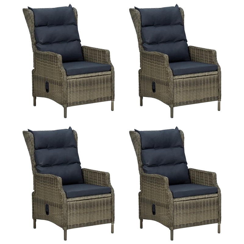 Bowery Hill Contemporary Powder-Coated Garden Dining Set in Brown