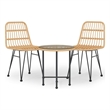 Bowery Hill Steel Compact Durable Garden Dining Set in Black