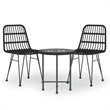 Bowery Hill Contemporary Weather-Resistant Garden Dining Set in Black