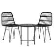 Bowery Hill Contemporary Weather-Resistant Garden Dining Set in Black
